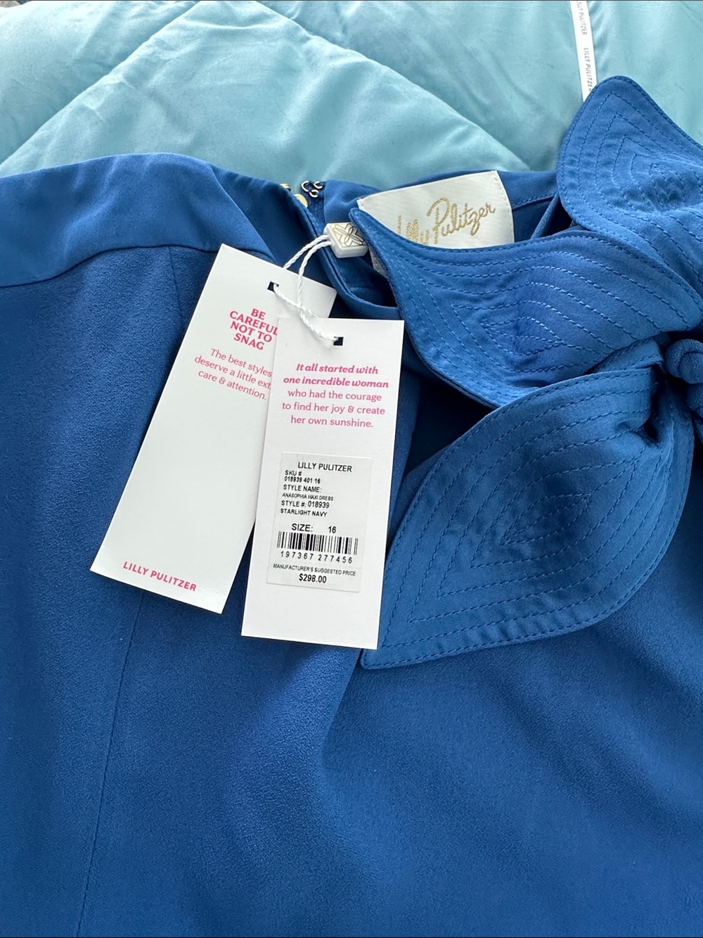 NWT Lilly Pulitzer Anasophia maxi Dress strapless Sz16 Starlight Navy retail 298 - Picture 11 of 14